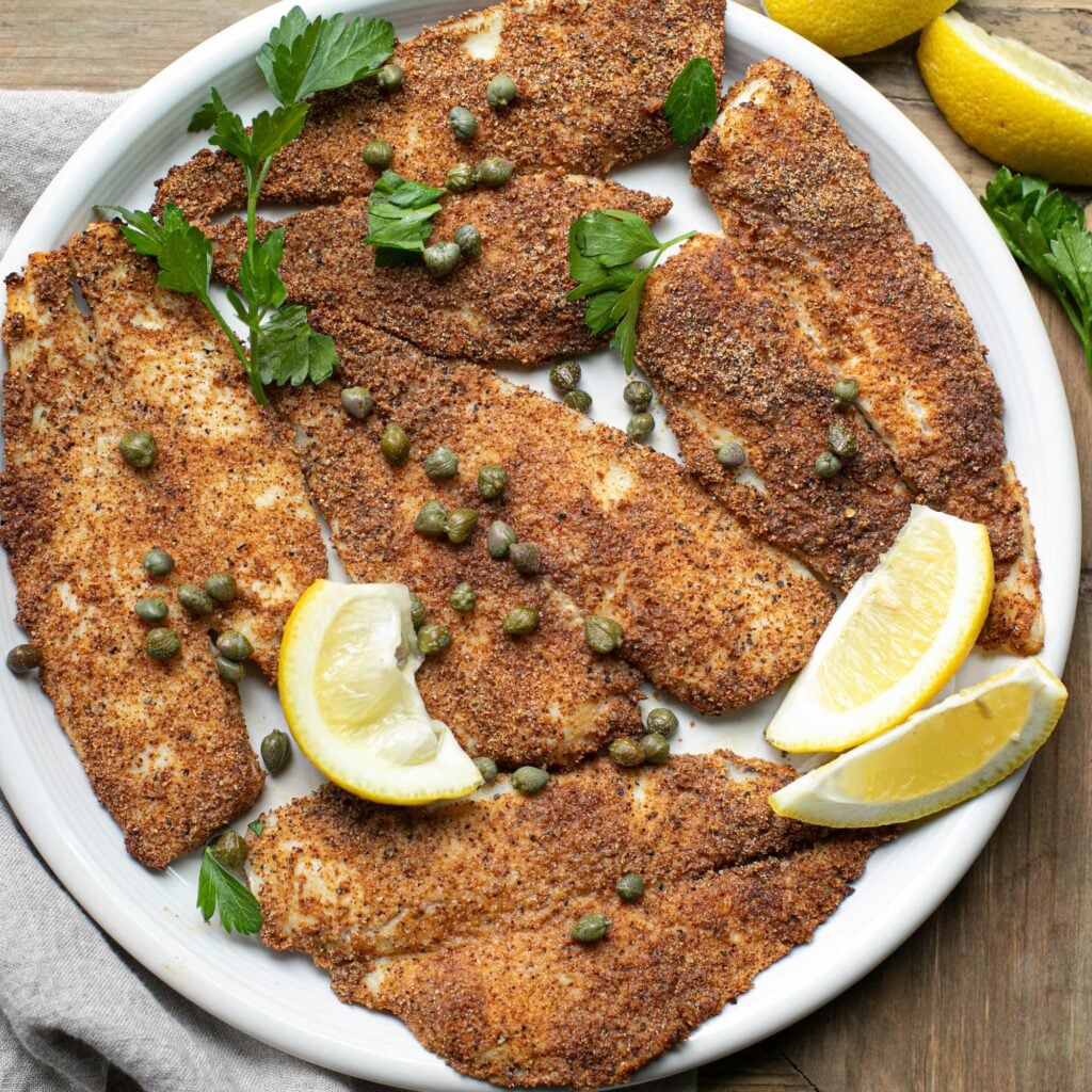 Air Fryer Flounder with Lemon and Capers
