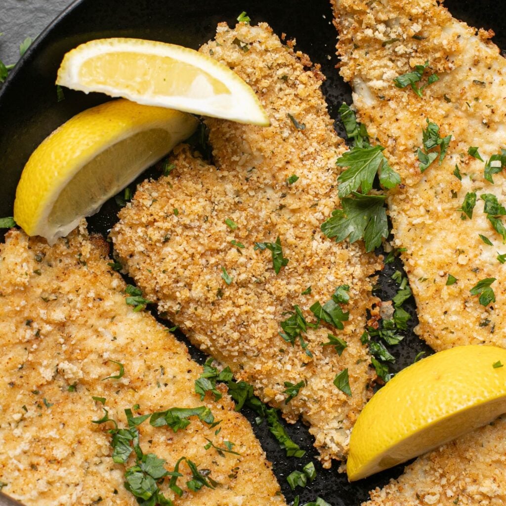 Baked Flounder with Parmesan Panko Crust