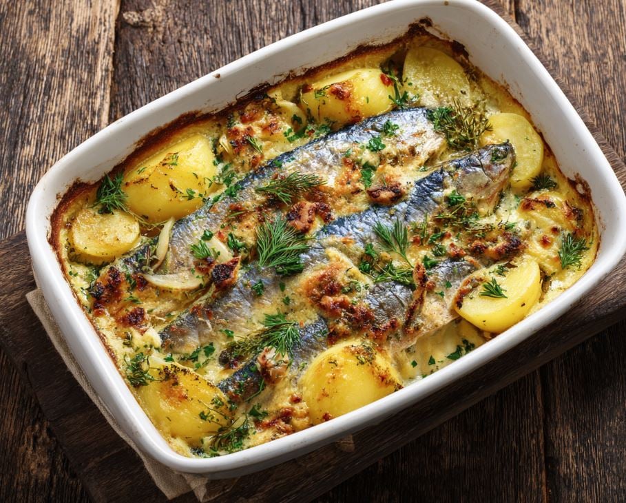 Mackerel and Potato Casserole