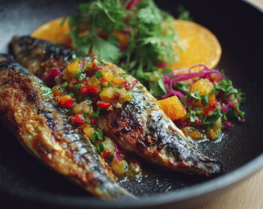 Pan-Fried Mackerel with Orange Salsa