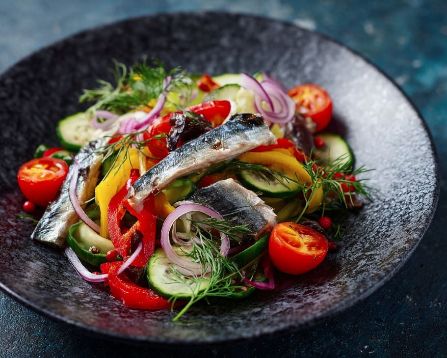 Vegetable Salad with Mackerel