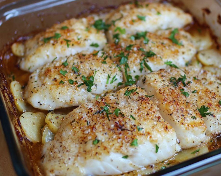 Baked Garlic Whiting Fish