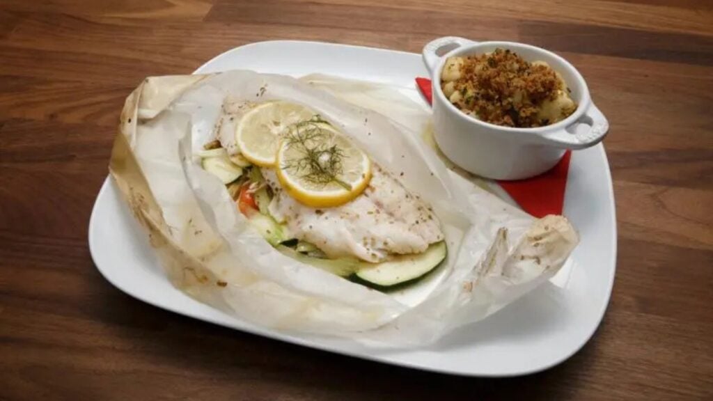 Branzino en Papillote with Cauliflower