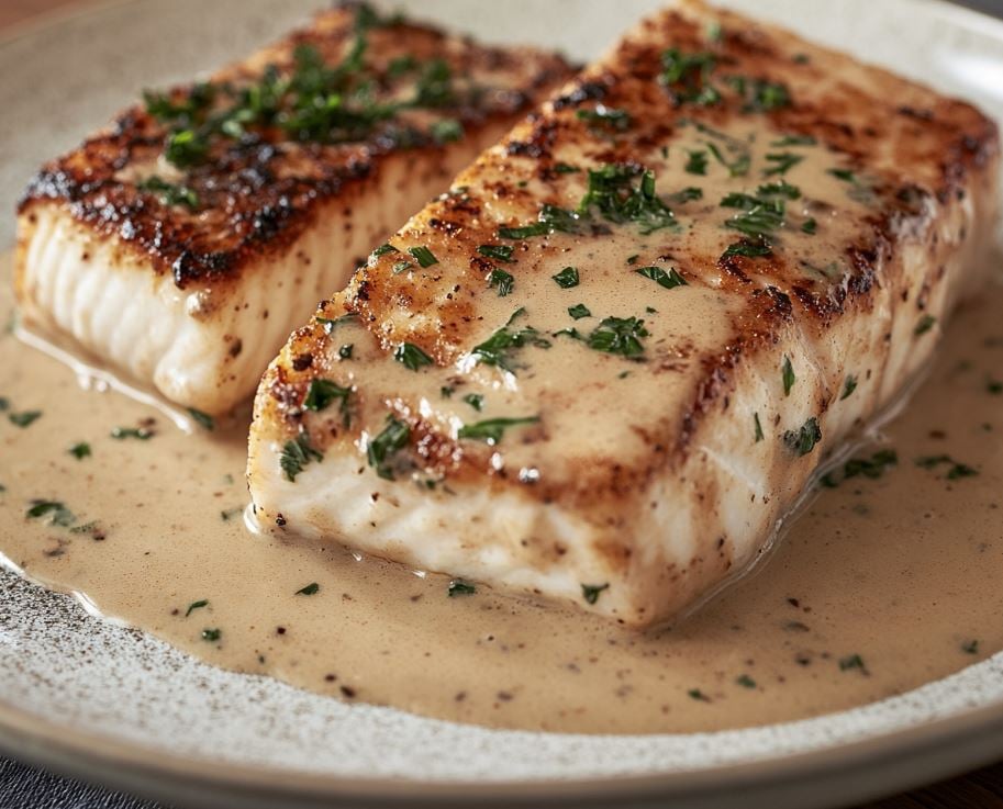 Buttery Swordfish Au Poivre