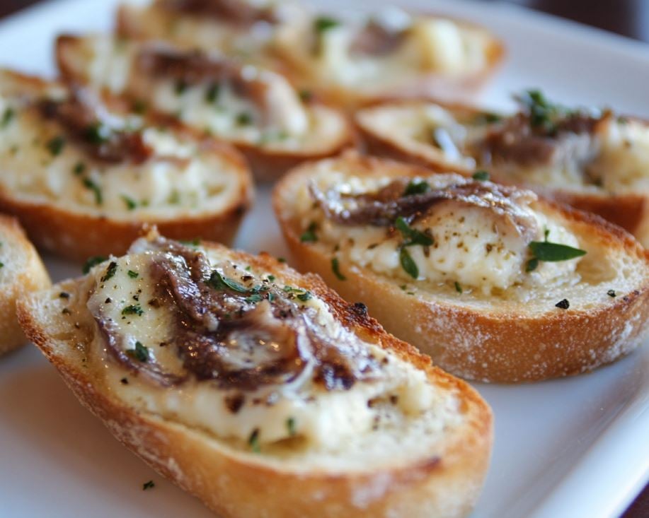 Gorgonzola Anchovy Crostini