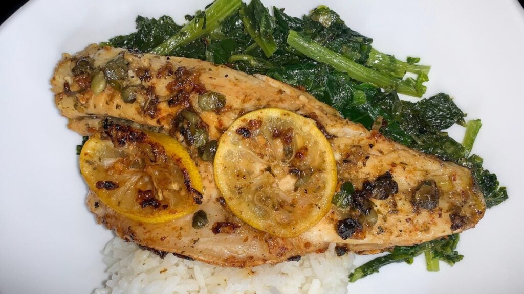 Lemon Garlic Branzino Fillets with Capers