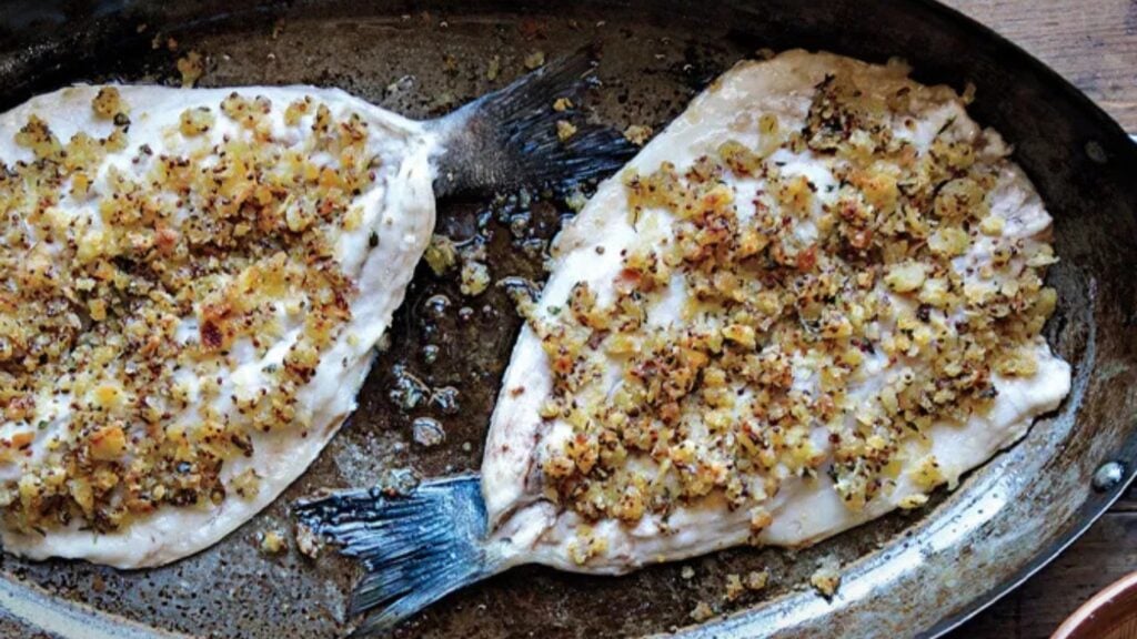 Mustard-Crusted Branzino