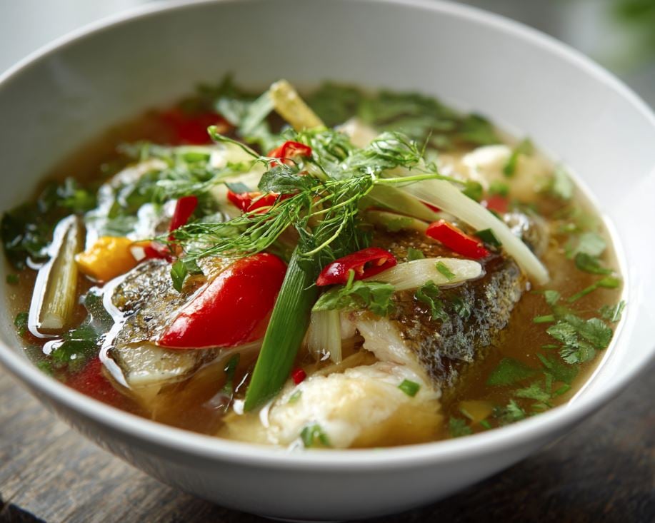 Pompano Fish and Sour Bamboo Soup