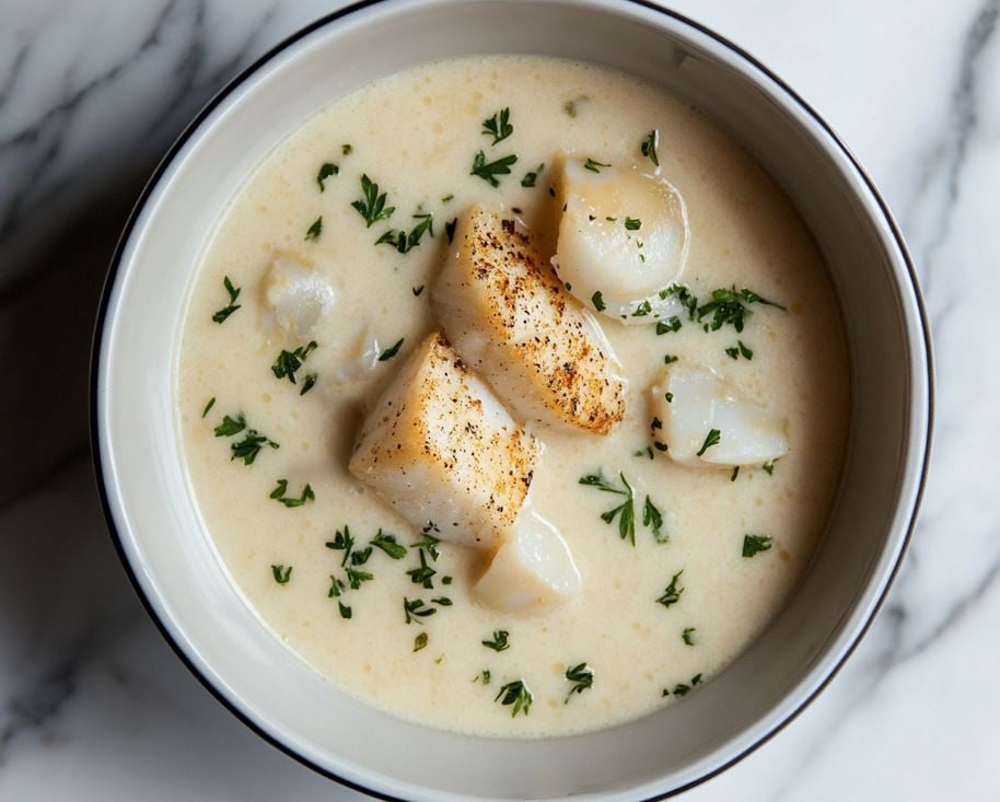 Smoked Whiting and Scallop Chowder