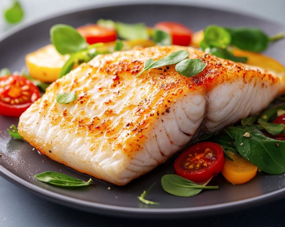 Spicy Butter and Tomato White Fish with Vegetables