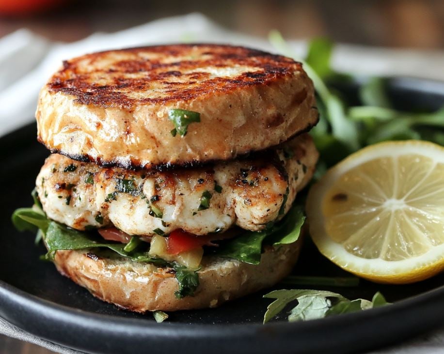 Swordfish Burgers with Lemon Vinaigrette