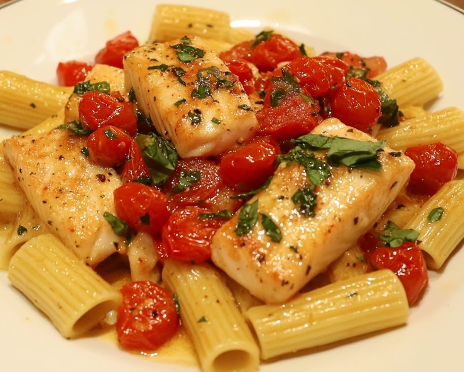 Swordfish Pasta with Cherry Tomato Sauce