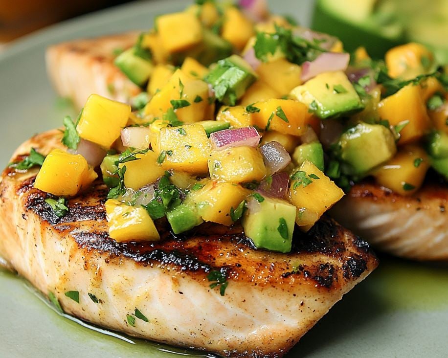 Swordfish with Mango Avocado Salsa