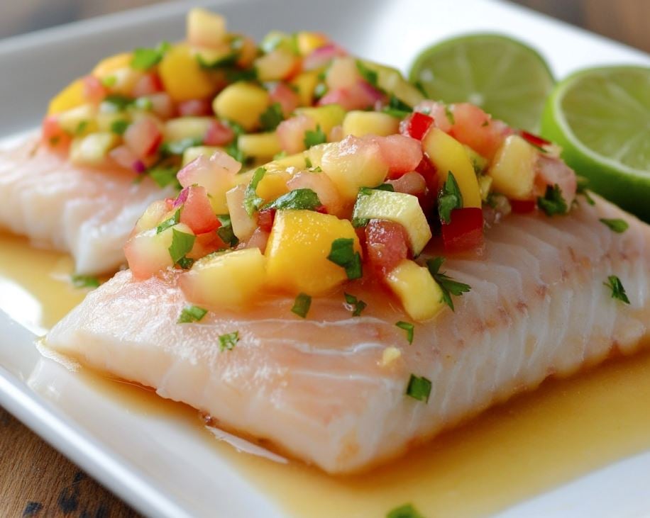 White Fish with Mango Lime Salsa