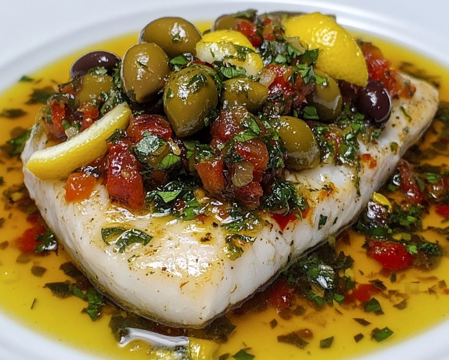 Italian Style Basa Fillet with Lemon and Olives