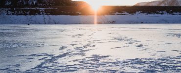 frozen lake in montana