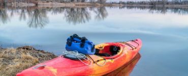kayak with a deck bag
