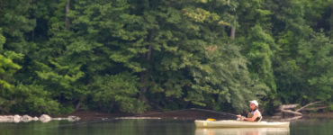 kayak fishing in a river in graham county az