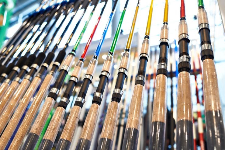 fishing rods in the store