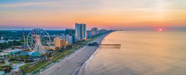 aerial shot of myrtle beach