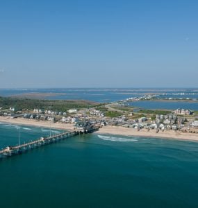 a fishing pier in outer banks